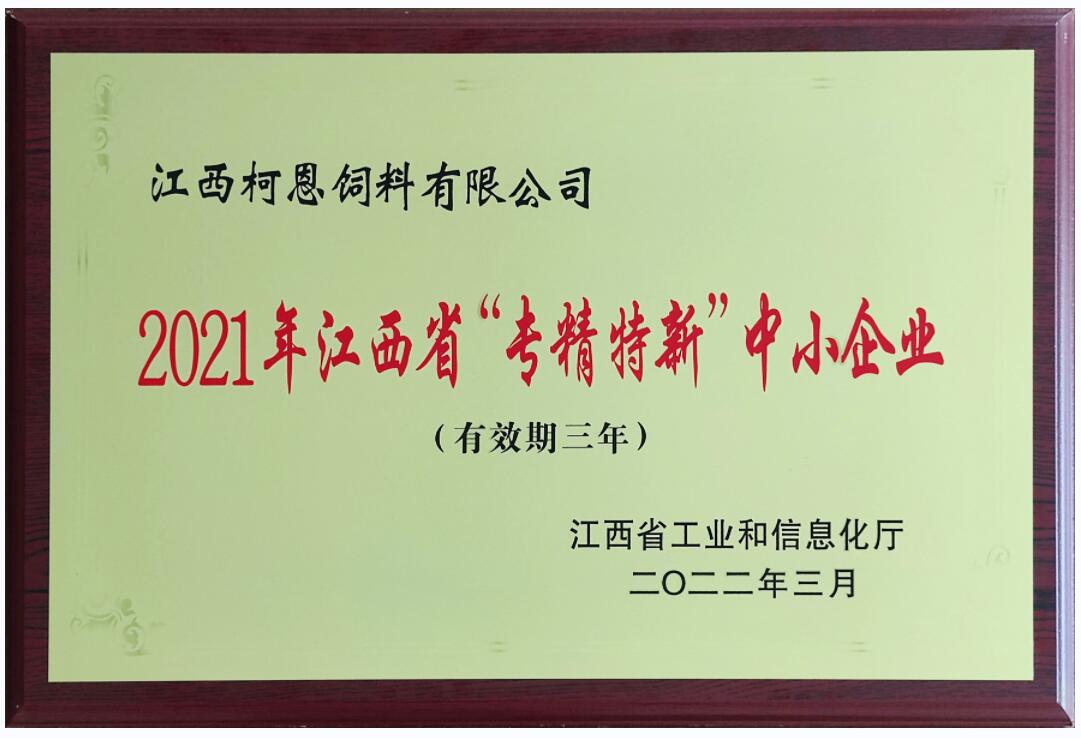 2021年江西省專(zhuān)精特新中小企業(yè)牌匾