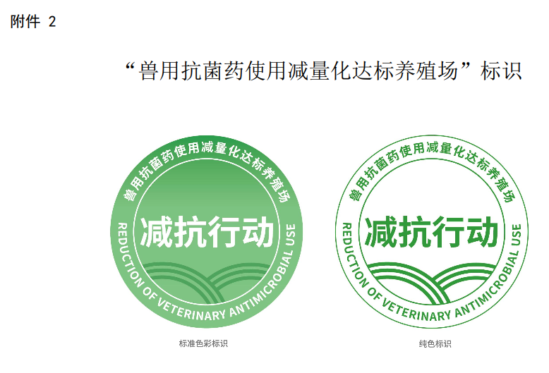 “獸用抗菌藥使用減量化達標養殖場(chǎng)”標識